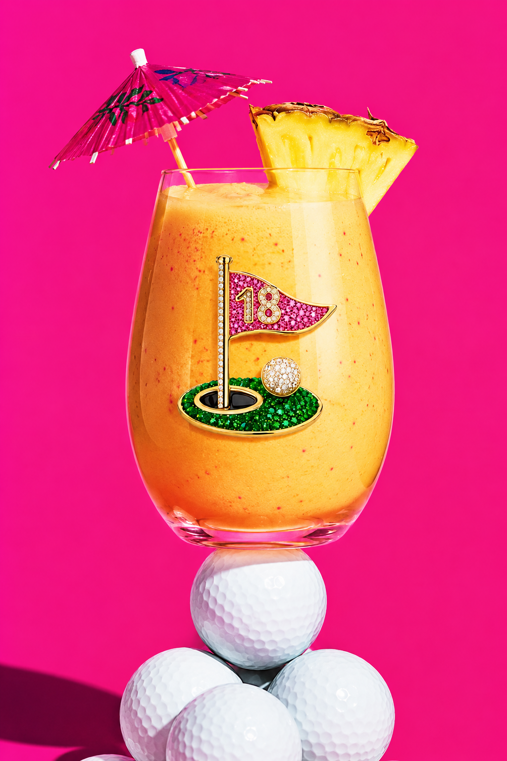 18th Hole Jeweled Stemless Wine Glass - The Queens Jewels