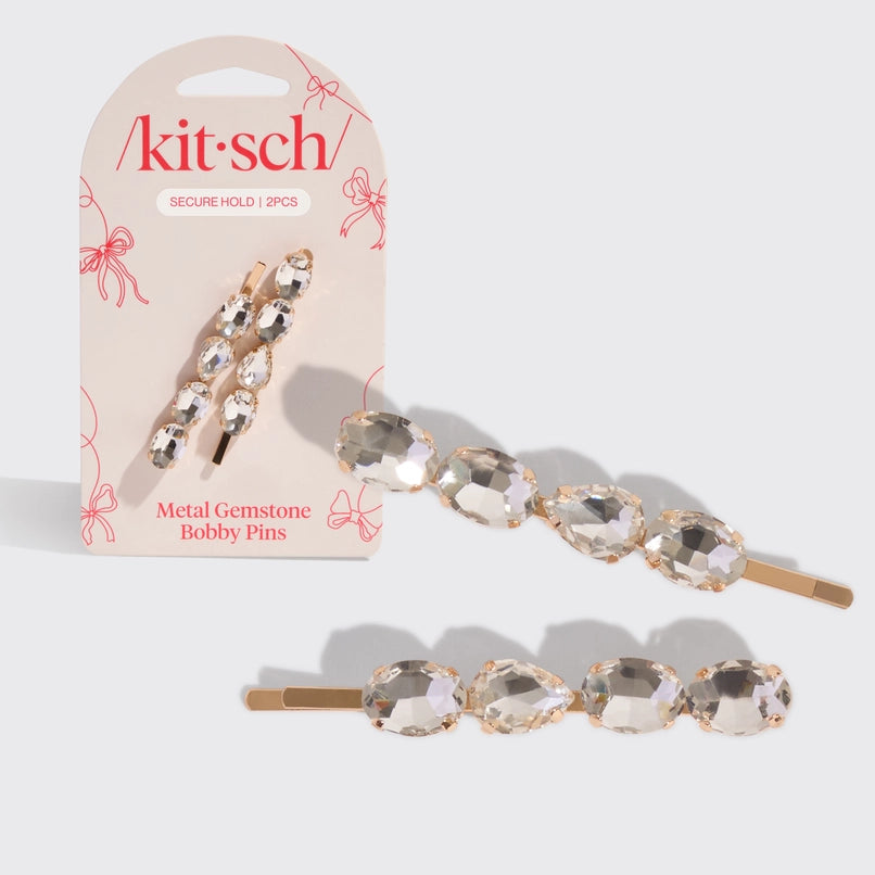 Gemstone Bobby Pins White - KITSCH