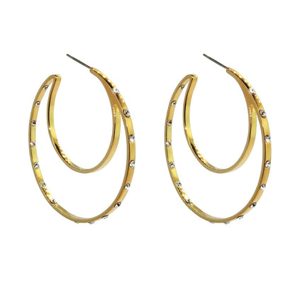 Double Hoop Earrings Gold - Liza Schwartz Jewelry