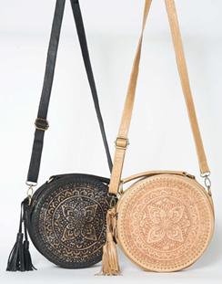 Mandala Leather X-Body Black - Mare Sole Amore