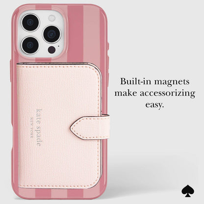 MagSafe Phone Case iPhone 16 Pro Max Stripe Rose Coral - Kate Spade