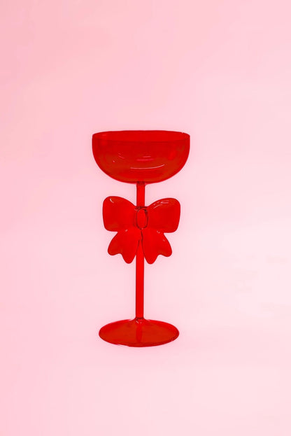 Bow Wine Glass Red - Rock Paper Scissors