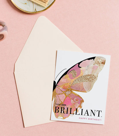 Brilliant Butterfly Stylish Birthday Card - Kitty Meow Boutique