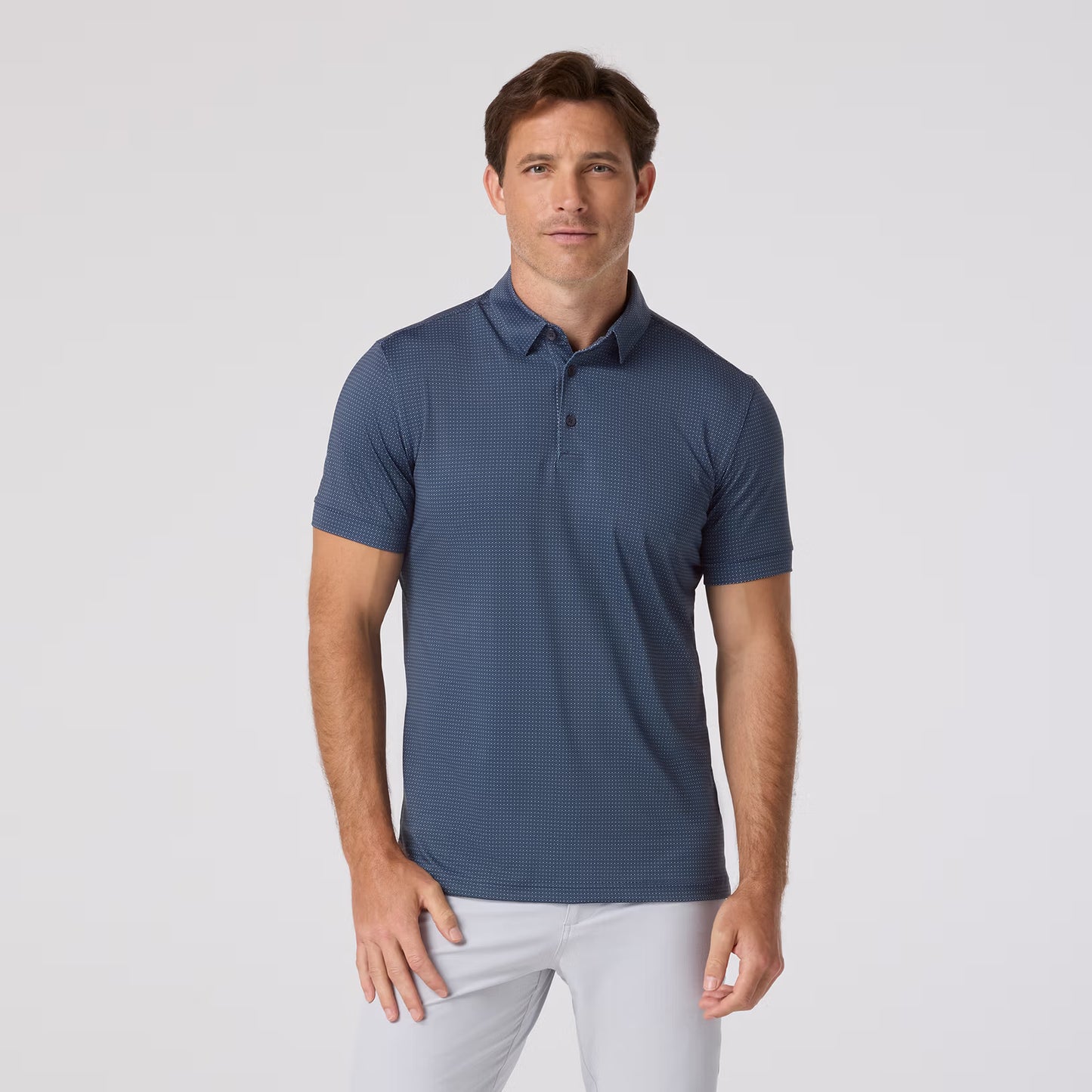 Versa Polo Navy Hollow Dot - Mizzen + Main