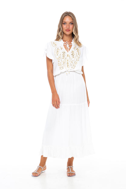 Evening Emely Long Dress White - Skemo