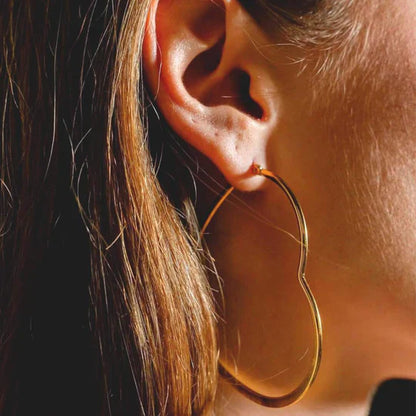 Large Heart Hoop Earrings Gold - Love You More