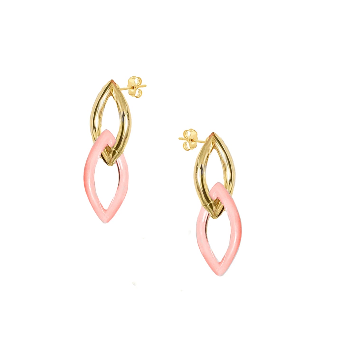 Enamel Links Earrings Pink- Adriana Pappas Designs