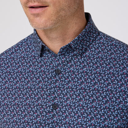 Leeward Short Sleeve Navy Vine Leaf - Mizzen + Main
