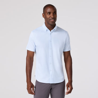 Halyard Short Sleeve White Grid Dot - Mizzen + Main