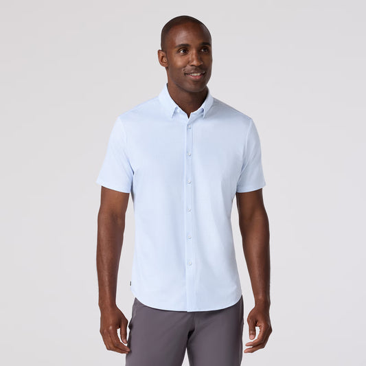 Halyard Short Sleeve White Grid Dot - Mizzen + Main