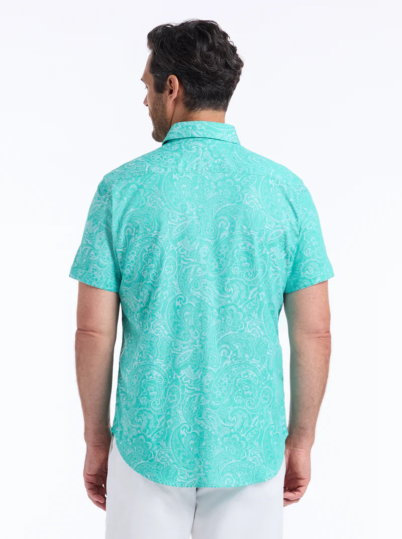 Hudson Short Sleeve Button Down Shirt Mint - Robert Graham