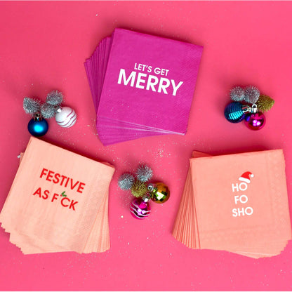 "Festive As F*ck" Holiday Cocktail Napkins - Chez Gagne