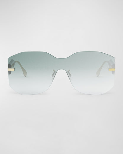 Fendigraphy Sunglasses Shiny Endura Gold / Gradient Green - FENDI