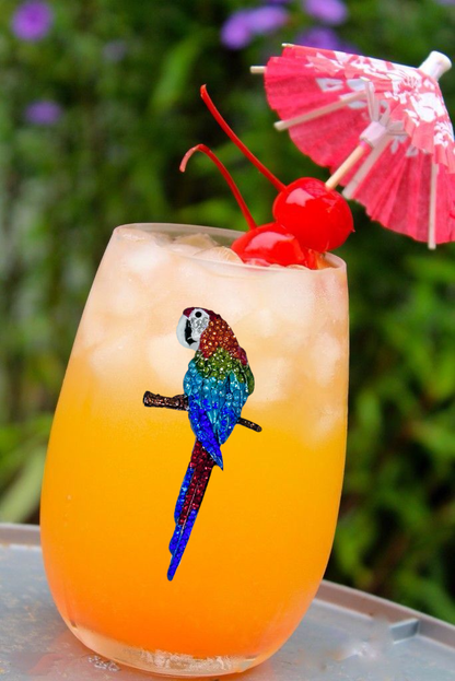 Parrot Jeweled Stemless Wine Glass - The Queens Jewels