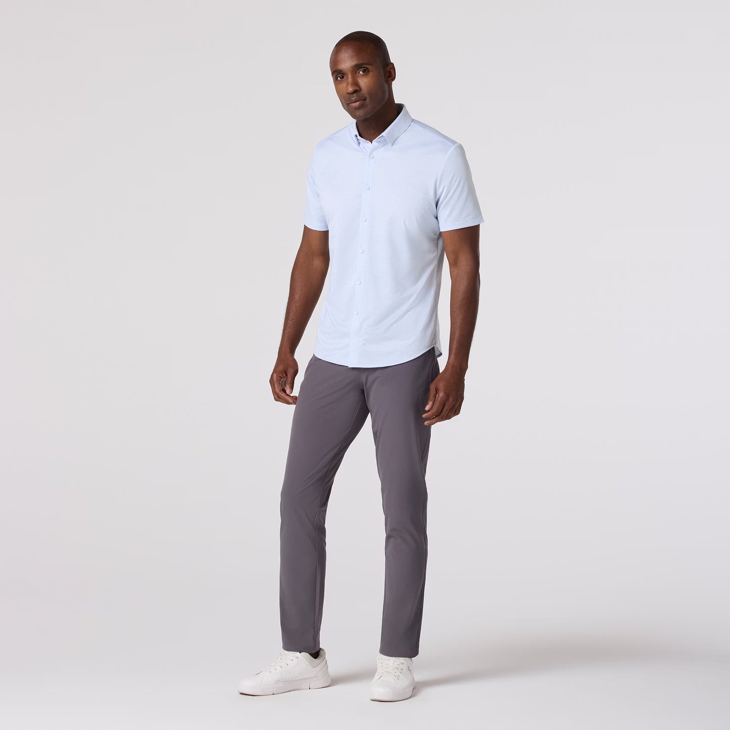 Halyard Short Sleeve White Grid Dot - Mizzen + Main