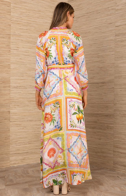 Lakelynn Linen Maxi Dress Orange - Hale Bob