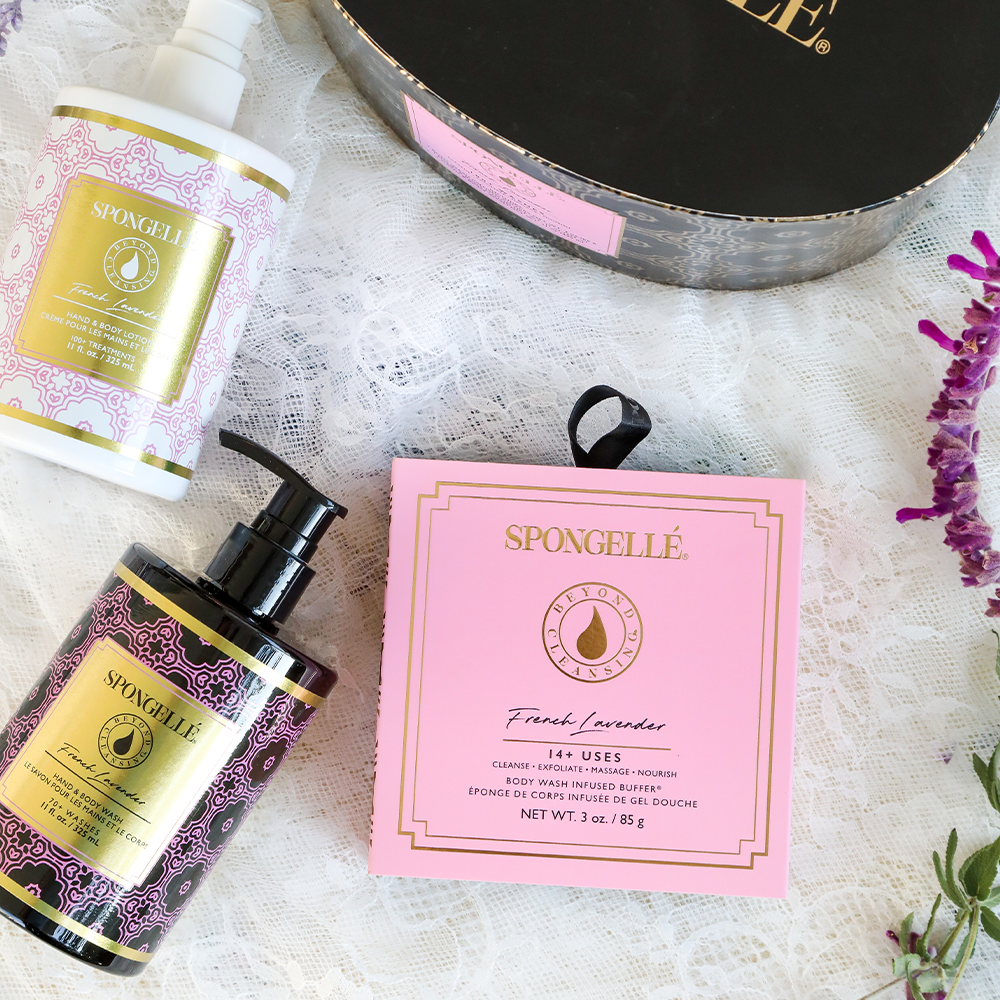 spongelle french lavender boxed flower Body Gift Set French Lavender