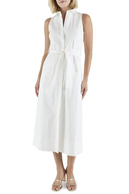 Darcey Cotton Poplin Sleeveless Midi Dress White - Ramy Brook