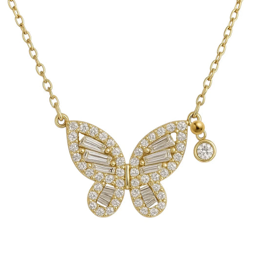 Gabby Pave Butterfly Necklace - Bara Boheme