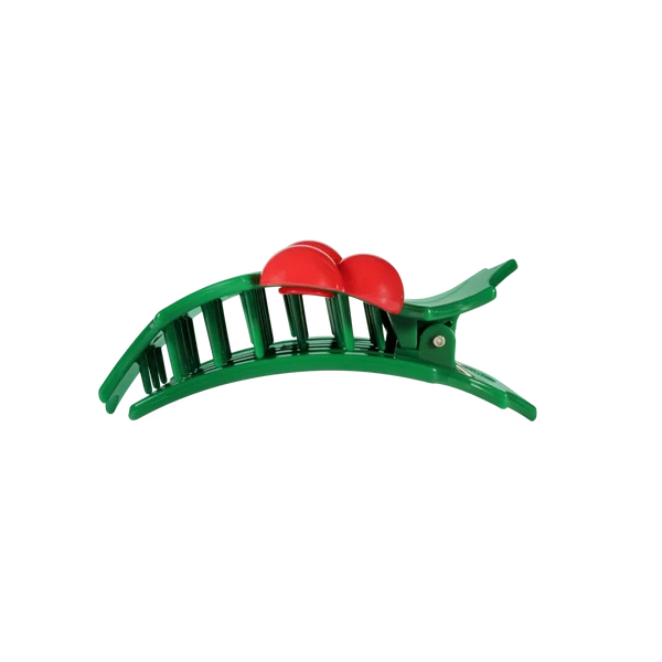 Flat Hair Clip Glitter Holly Leaves - TELETIES