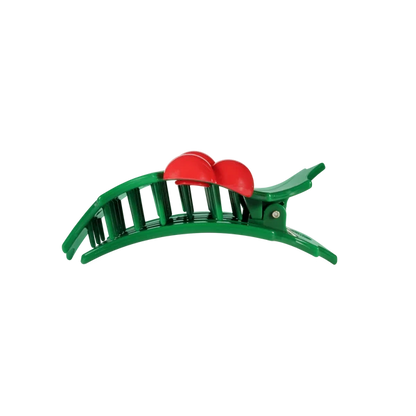 Flat Hair Clip Glitter Holly Leaves - TELETIES
