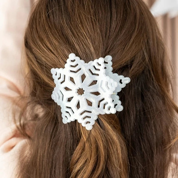 Flat Hair Clip Glitter Snowflake - TELETIES