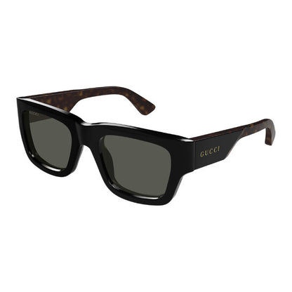 Mens Square Sunglasses Black/Havana - Gucci