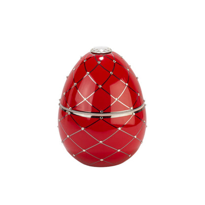 Red Egg With Silver Stripe Candle - Ladenac