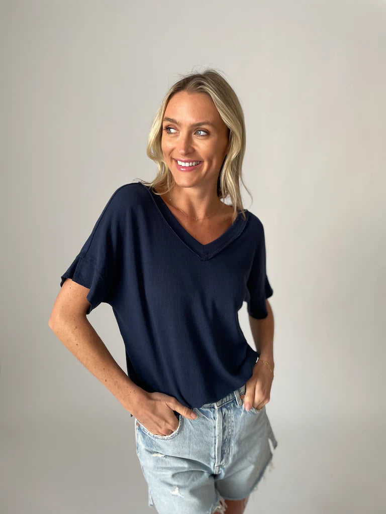 Hadley Top Navy - Six Fifty Clothing