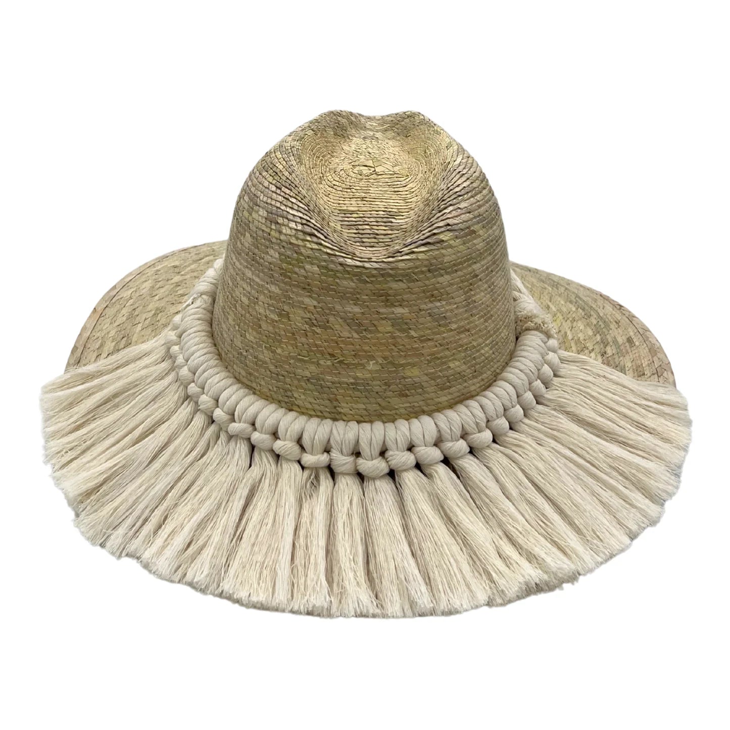 Indiana Palm Hat Half Moon Band Natural - Chisme Lifestyle