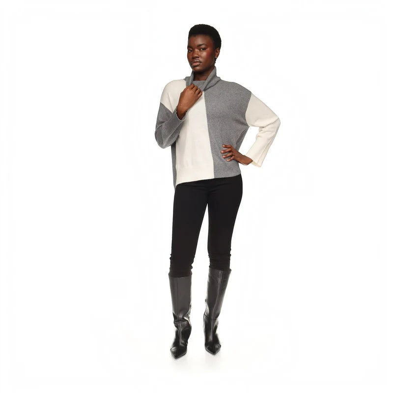 Enchantress Turtleneck Sweater Mid Grey - Brodie Cashmere