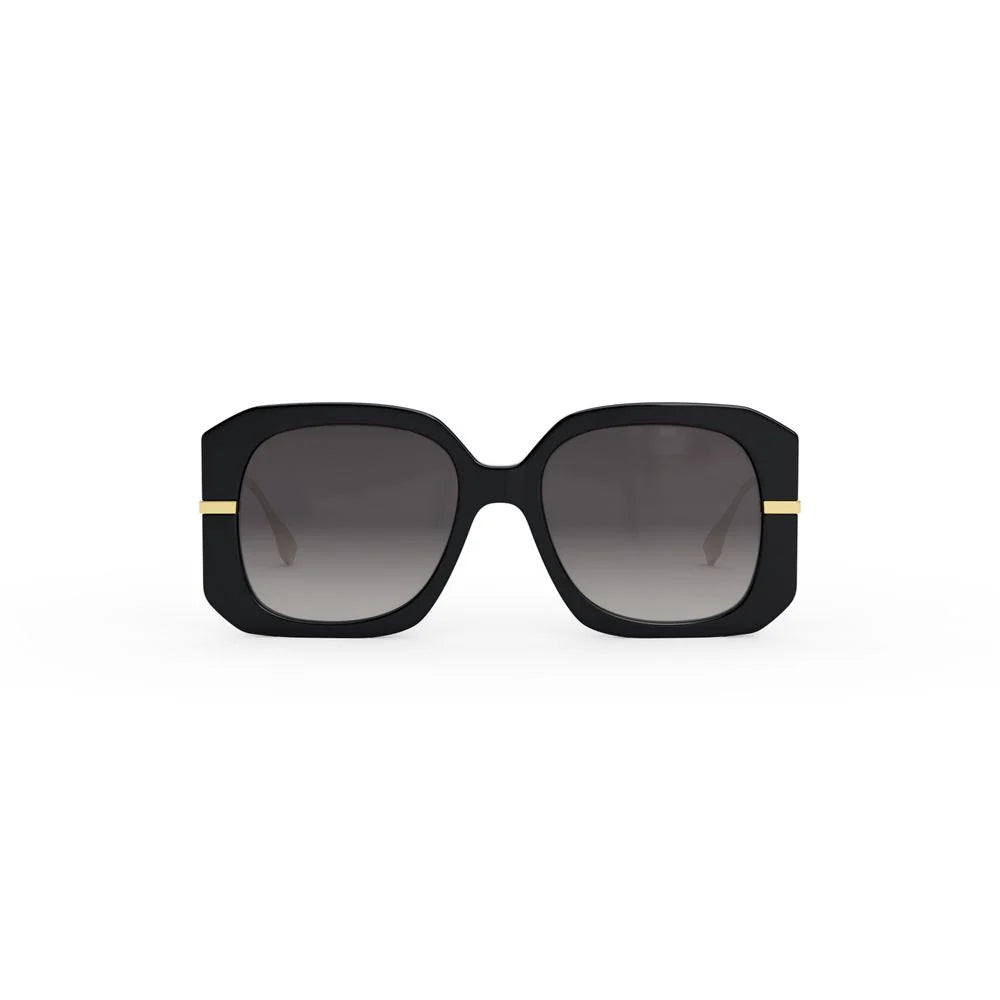 Fendigraphy Sunglassess Shiny Black/Gradient Smoke - FENDI