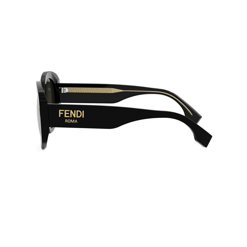 Fendi Roma Shiny Black Smoke Sunglasses - FENDI
