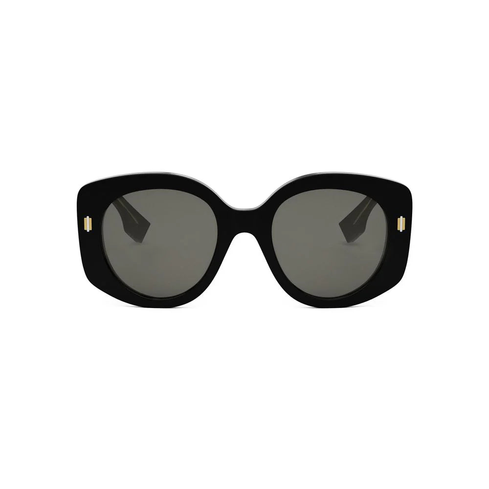 Fendi Roma Shiny Black Smoke Sunglasses - FENDI