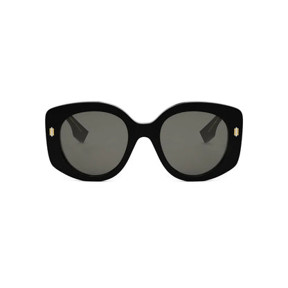 Fendi Roma Shiny Black Smoke Sunglasses - FENDI