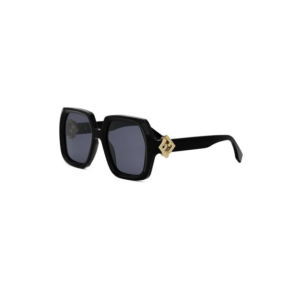 FF Diamond Sunglasses Shiny Black Blue - FENDI