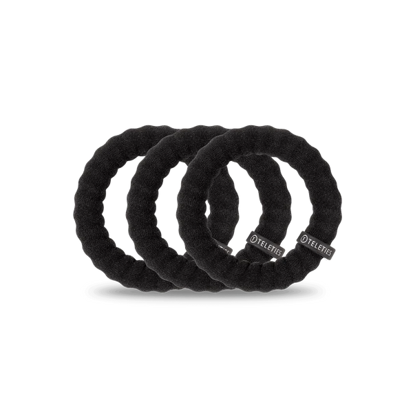 Large Nylon Hair Ties Jet Black - TELETIES