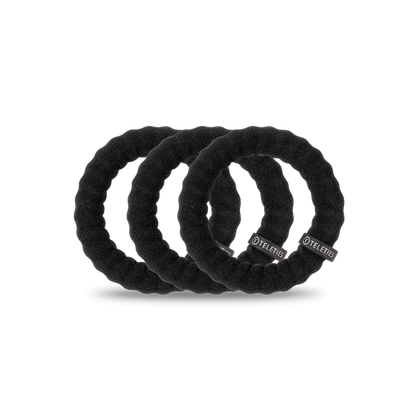 Large Nylon Hair Ties Jet Black - TELETIES