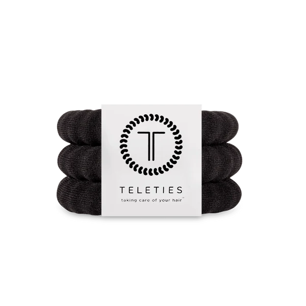 Large Nylon Hair Ties Jet Black - TELETIES