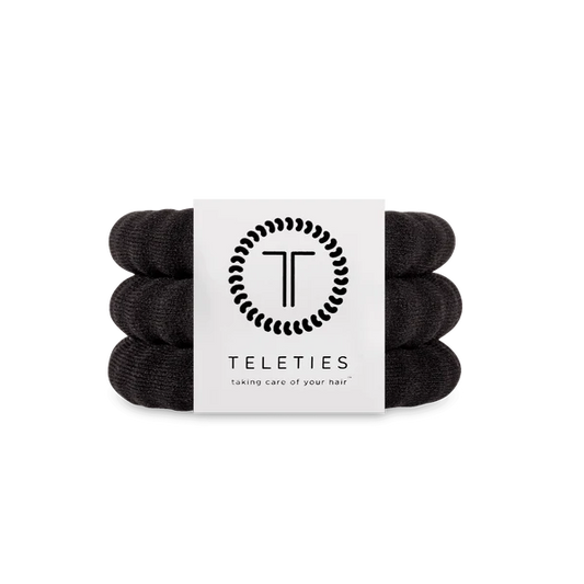 Large Nylon Hair Ties Jet Black - TELETIES