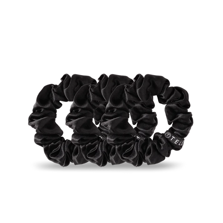 Large Silk Scrunchies Jet Black - TELETIES