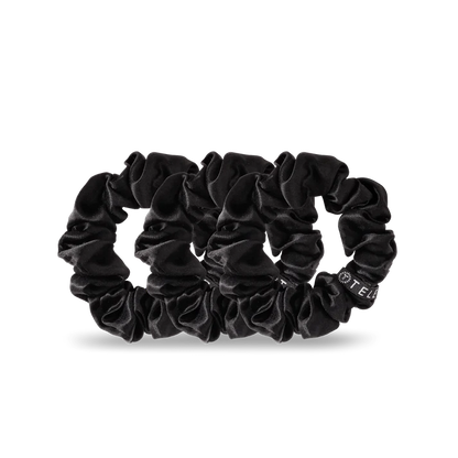 Large Silk Scrunchies Jet Black - TELETIES