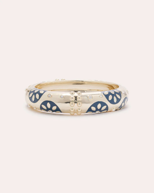 Aria Large Bangle Bracelet Navy - Ramy Brook