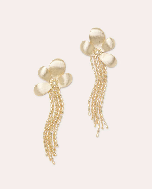 Anya Flower Drop Earrings Gold - Ramy Brook