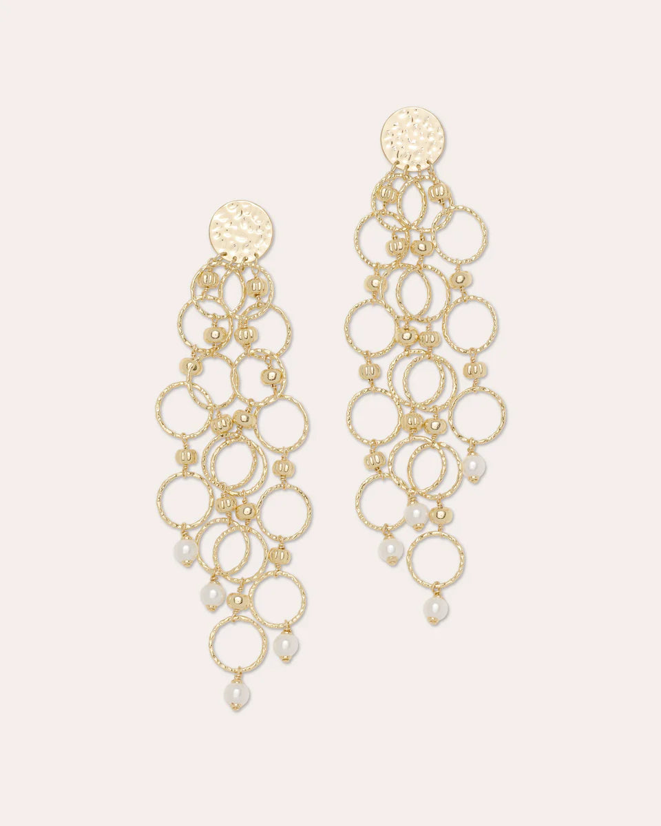 Lila Beaded Chandelier Earrings Gold - Ramy Brook