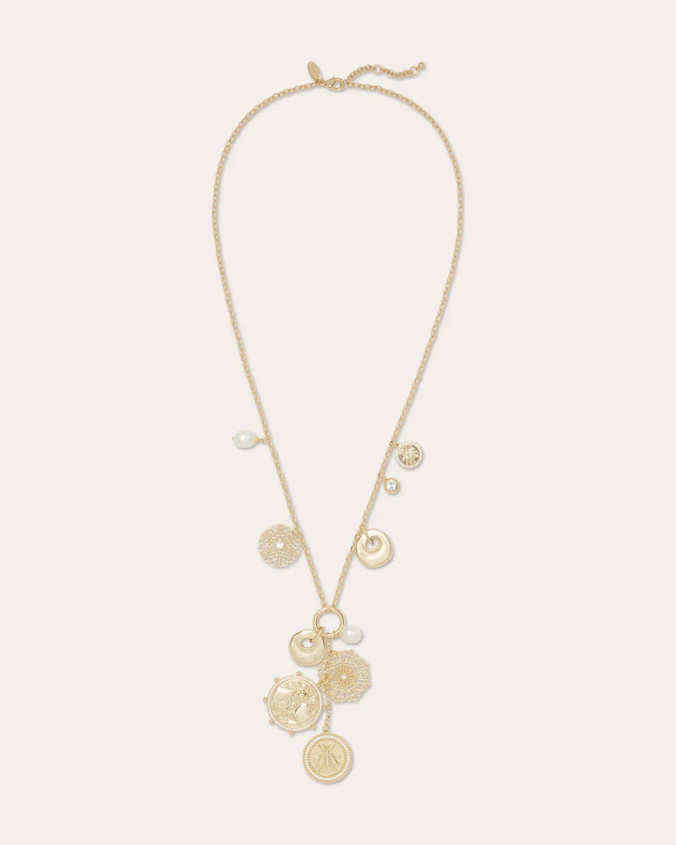 Selena Medallion Charm Necklace Gold - Ramy Brook