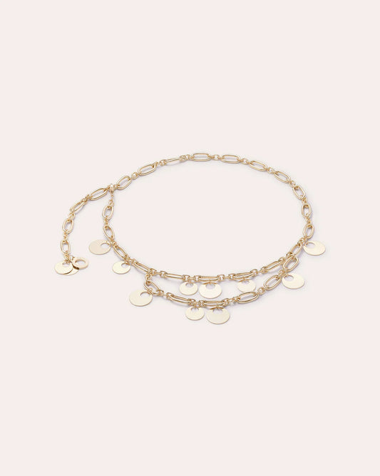 Mckayla Pailette Charm Chain Belt Gold - Ramy Brook