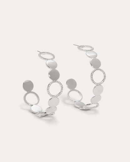 Tash Sparkle Hoop Earrings Silver - Ramy Brook