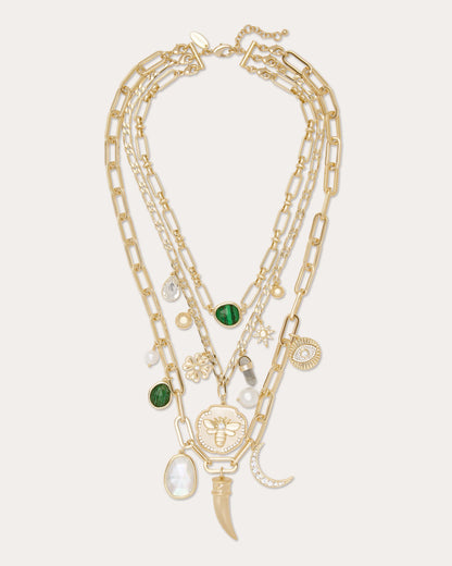 Celia Layered Charm Necklace Gold - Ramy Brook