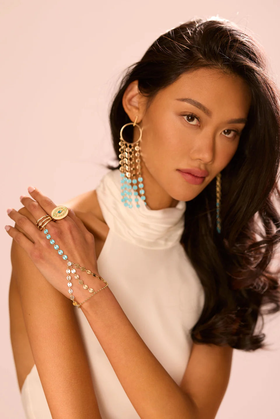 Saruti Enamel Hand Chain Gold - Ramy Brook